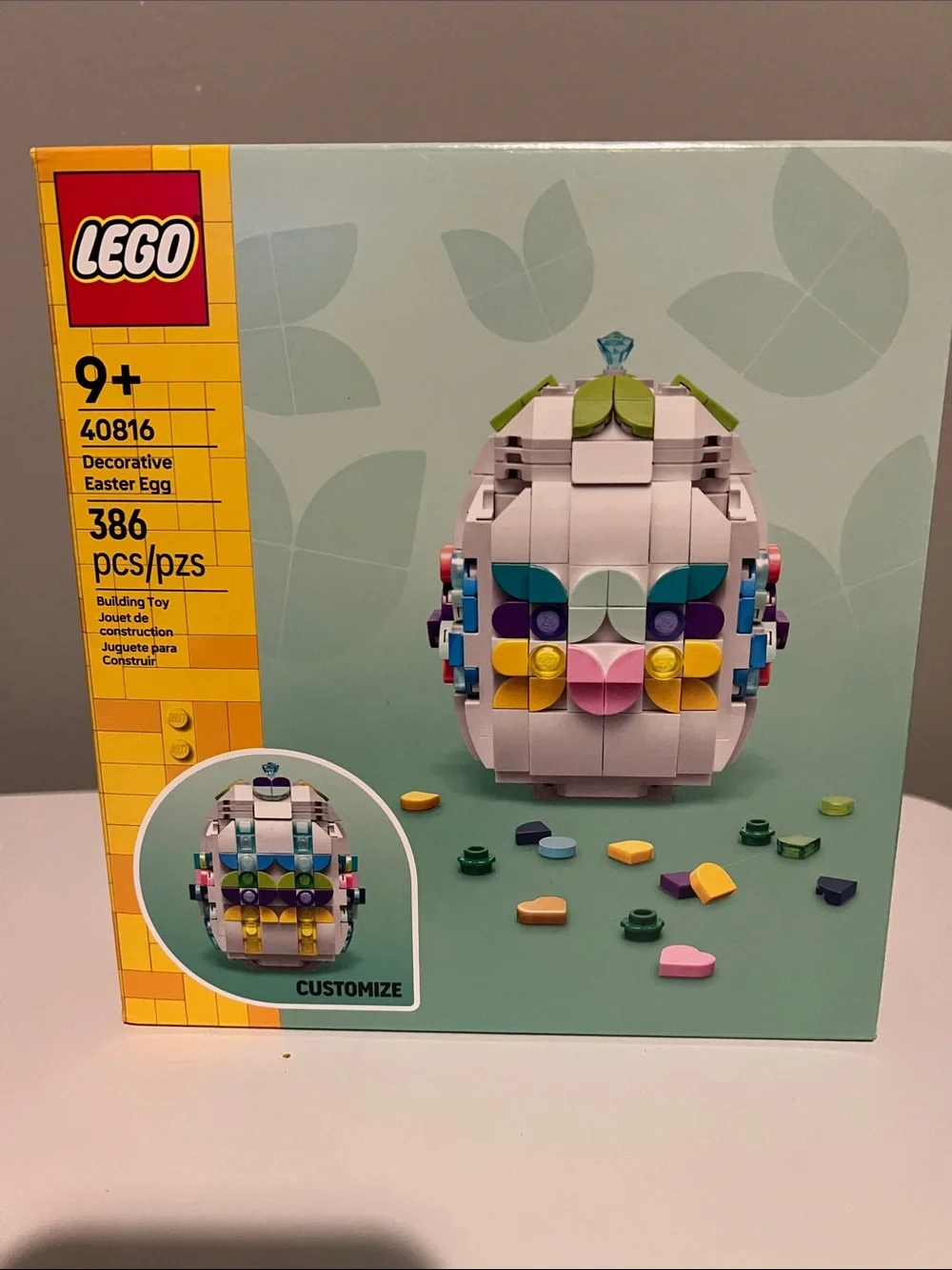 Lego Decorative Easter Egg - White with Pastel Accents